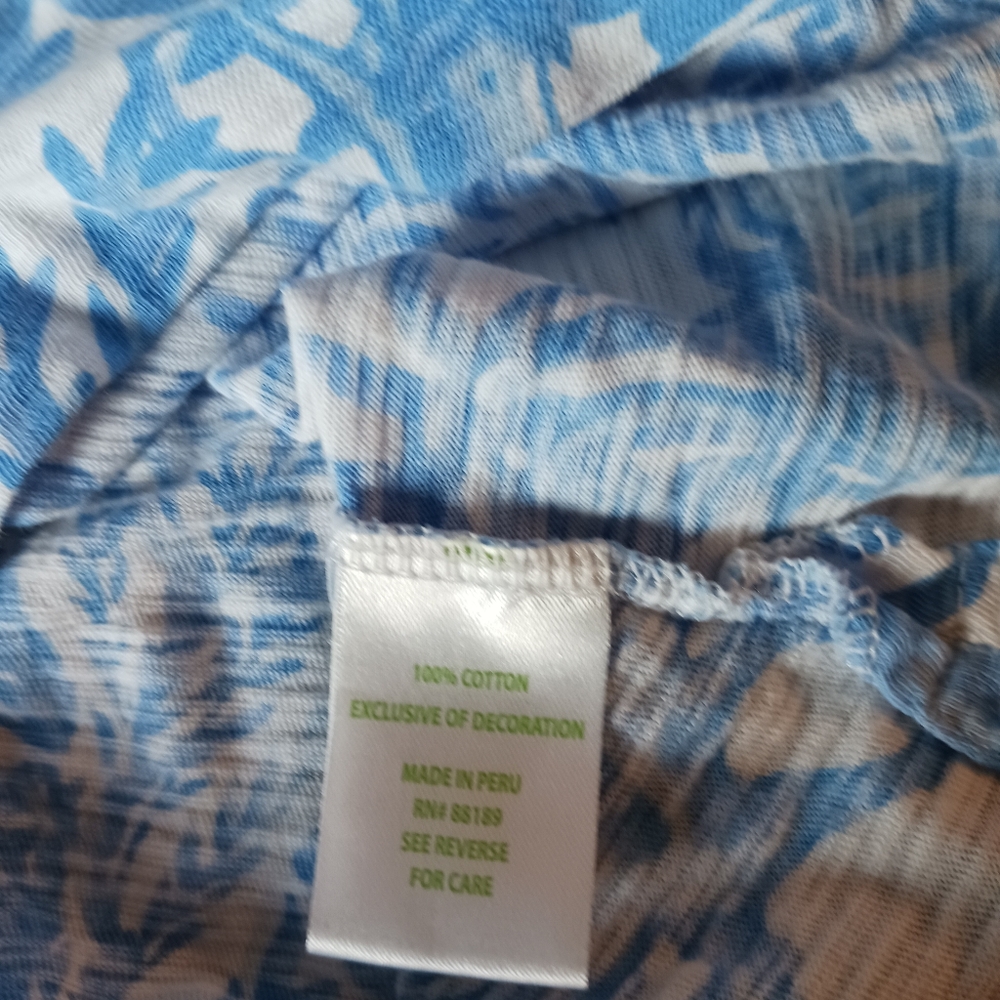 SOLD ELSEWHERE Lilly Pulitzer Blue and White 100% cotton knit Tunic XL mermaids! - Picture 10 of 10